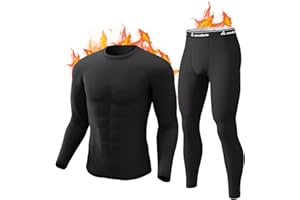 CL convallaria Long Johns Men Thermal Underwear Top and Bottom Set Base Layer Fleece Lined Cold Weather Gear