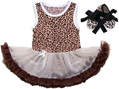 Leopard Print Infant Baby Girls Tutu Romper (L:6-12 months)