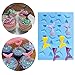 PalkSky 16 cavity Mermaid Tail Mold Cake Decorating Mold for Fondant Gummy Candy Jello Shots Cupcake Topper Chocolate Making Ice Tray Arts Crafts Baking Gelatin Soap