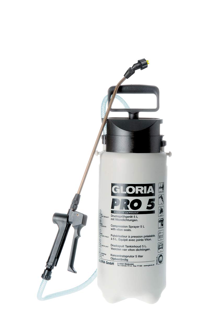 Gloria "Pro 5" Pressure Sprayer, White/Black, 20x20x53 cm