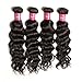 Dinoce Compatible with Longqi Beauty Brazilian Natural Wave Hair Bundles Wet and Wavy Human Hair Weave 300g Remy Virgin Natural Wave 3 Bundles (18 20 22 Inch, Natural Color)