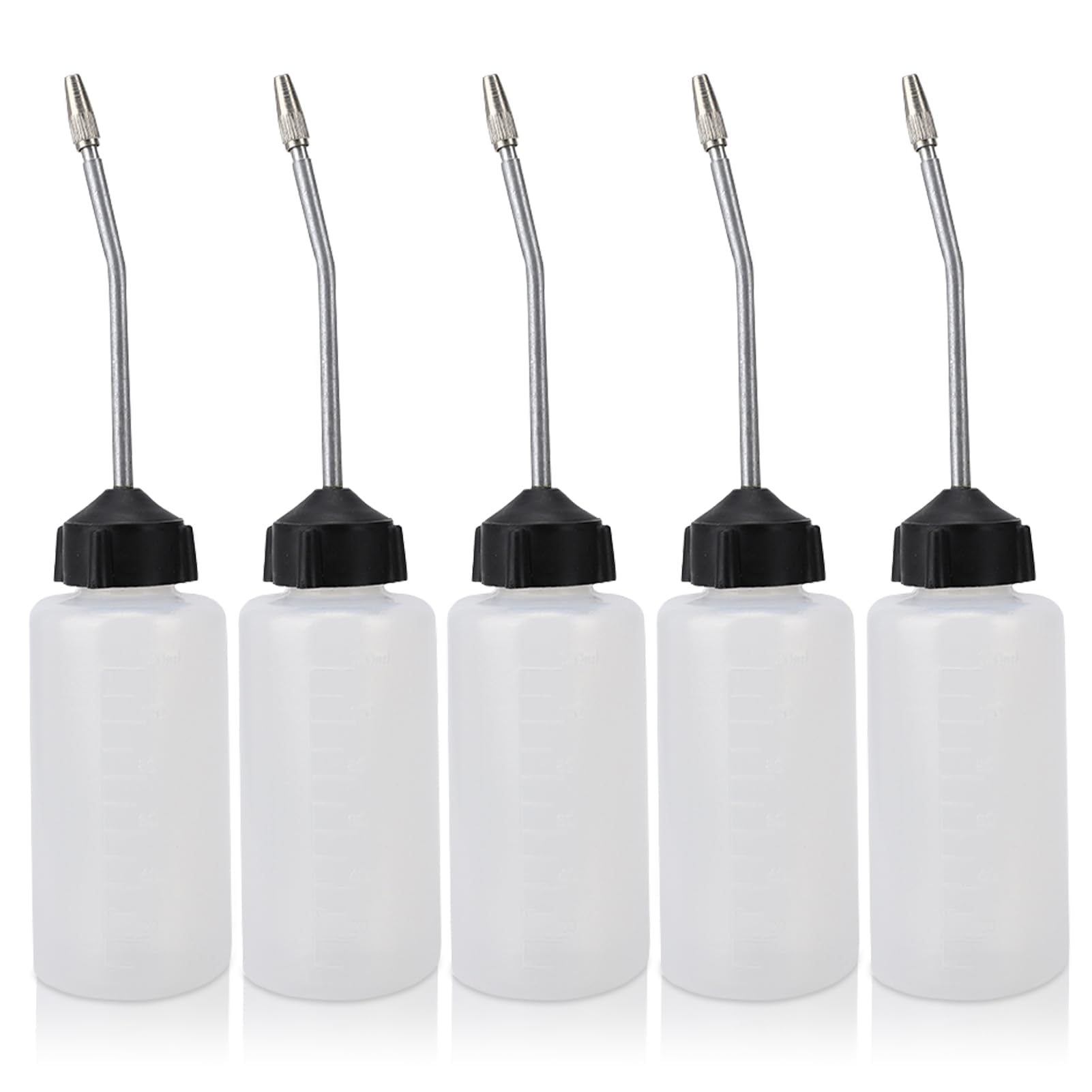 HERCHR 5 Pack Oil for Sewing Machines Plastic Bottle with Long Tip Angled Spout 5 Pack Sewing Machine Oilbottle Dispenser Filling Machine Bottle Extended Spout