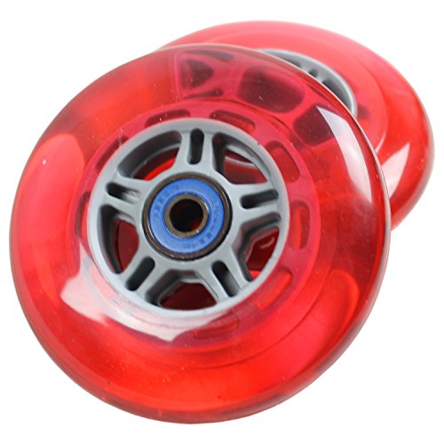 TGM Skateboards 2 Scooter Wheels With Abec 7 Bearings for RAZOR SCOOTER 100mm (red)