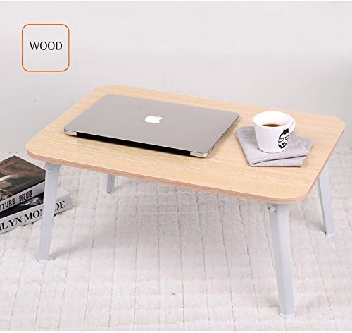Enko Portable Laptop Desk Folding Laptop Table, Stand Computer Notebook/Standing Bed Desk/Breakfast Bed Tray Table/Outdoor Camping Table - 23.6" x 15.7". (Wood grain)