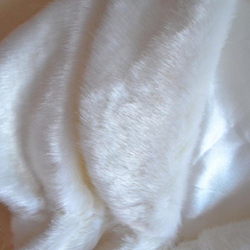 Keepfit Fashion Elegant Long Shawl Bridal Wedding Faux Fur Stole Wrap Shrug Scarf for Women (White) - Thumbnail 2
