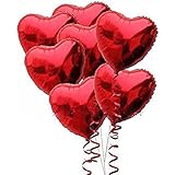 ROSENICE アルミ風船 バレンタインの日の結婚式の装飾のためのロープと赤いハート バルーン 10 箔ヘリウム風船