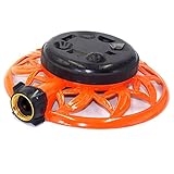 2wayz 8 Pattern Turret Garden Lawn Sprinkler with Super Heavy Duty Circle Metal Base. Powerful Water Output with No Leaks! ¾ Hose Input, 360° Connector Swivel