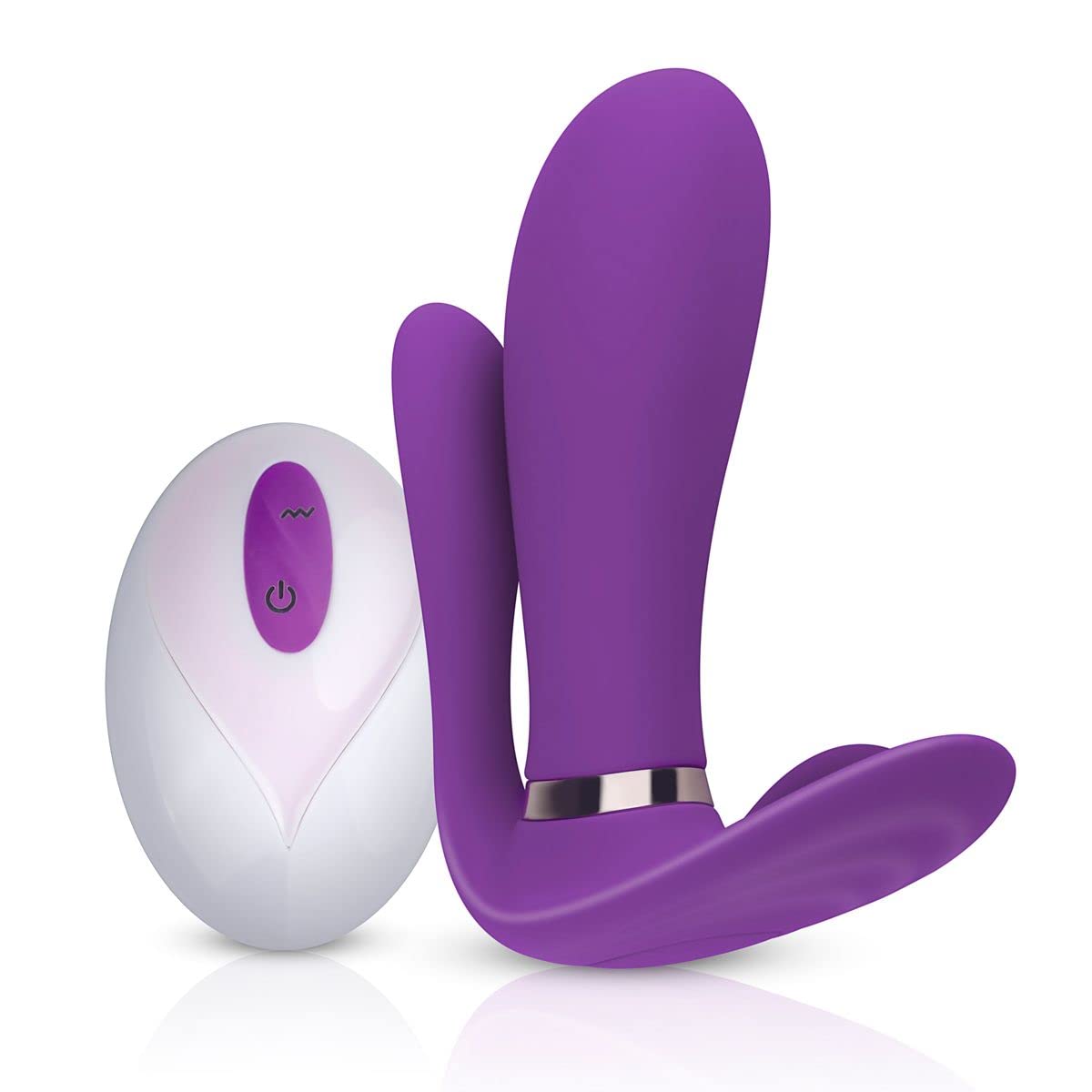 Teazers Purple Pleaser Vibrator - Powerful Vibrator for Women with Clitoral Stimulator and Remote Control - Sex Toys for Women with Anal, Vaginal and Clitoral Stimulation – Purple