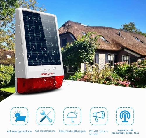 Wolf Guard Home Home Alarm with 7 Inch Touch Screen, 4G Smart Security System + WiFi App Tuya with Outdoor Solar Siren 110dB, Motion Detector (WT4F-W06)
