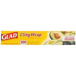 Glad Cling Wrap Clear Plastic Wrap, 200 Sq Ft