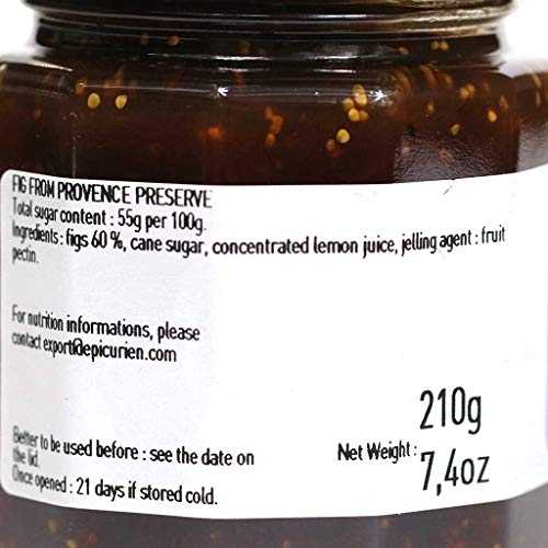 L'Epicurien, Fig Preserves from Provence | Non-GMO | Gluten-Free | All-Natural, 7.4 Ounce Jar (Multipack) (1)