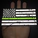 Reflective Tattered Thin Green line USA Flag Sticker | Compatible with Cars & Trucks, 5