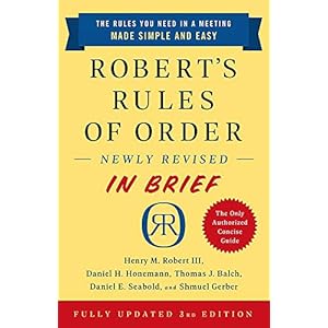 Robert’s Rules of Order Newly Revised In Brief, 3rd edition