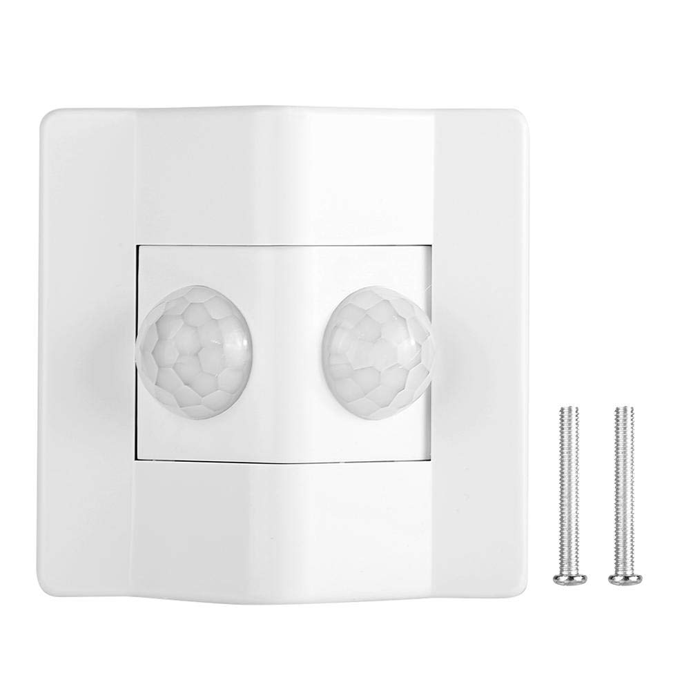 PIR Motion Sensor Light Switch, 86-Type Light-Sensitive 180 Degrees Motion Sensor Switch Delay Time 20s Adjustable, Sensing Distance Exceeds 12m / 39.4ft for Corridors, Warehouses