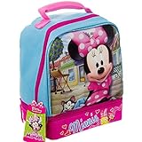 Minnie Mouse Disney Girls Kids Insulated 2-Section Padded Lunch Bags Lunchbox