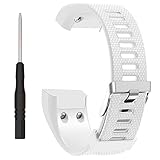 ZSZCXD Band for Garmin vivosmart HR+, Silicone Strap Replacement Wristband for Garmin vivosmart HR+ (No Tracker) (White)