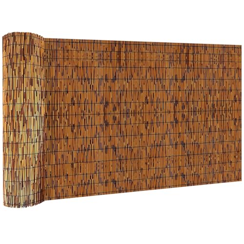 KOIUEYW Reed Screening 90 x 500 cm – Premium Garden Privacy Screen – Outdoor View for Garden, Terrace, Balcony, Fence, Palisade – Brown