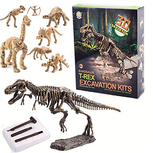JOHOUSE Dinosaur Fossil Dig Kit, Excavate 13 Dinosaur Fossil Skeleton