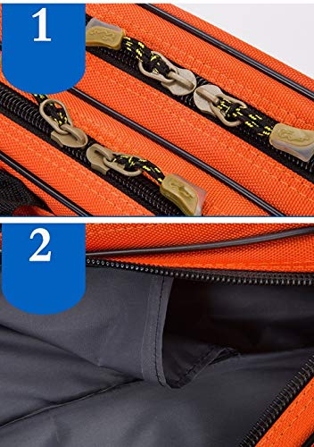 Hyxl888 Pêche Sac Rod Stockage, 1,25m Imperméable Et Résistant à L’usure Pêche Double Couche Sac, Shell Dur Support…