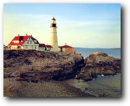 Amazon Com Portland Maine Lighthouse Scenic Landscape Nature Wall Decor Art Print Poster 16x Maine Scenic Wall Art Posters Prints