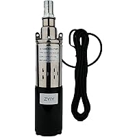 ZYIY 260W 24Volt Deep Well Submersible Water Pump 24V DC Solar Well Pump 10GPM Lift 53m Deep Well Pump Black