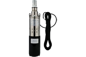 ZYIY 24V Stainless 3 Inch Bore 260W Solar DC Submersible Deep Well Pump Max.flow:2300L/h Max.H Lift 173.9ft Water Well Pump for Garden/Agricultural/Irrigation