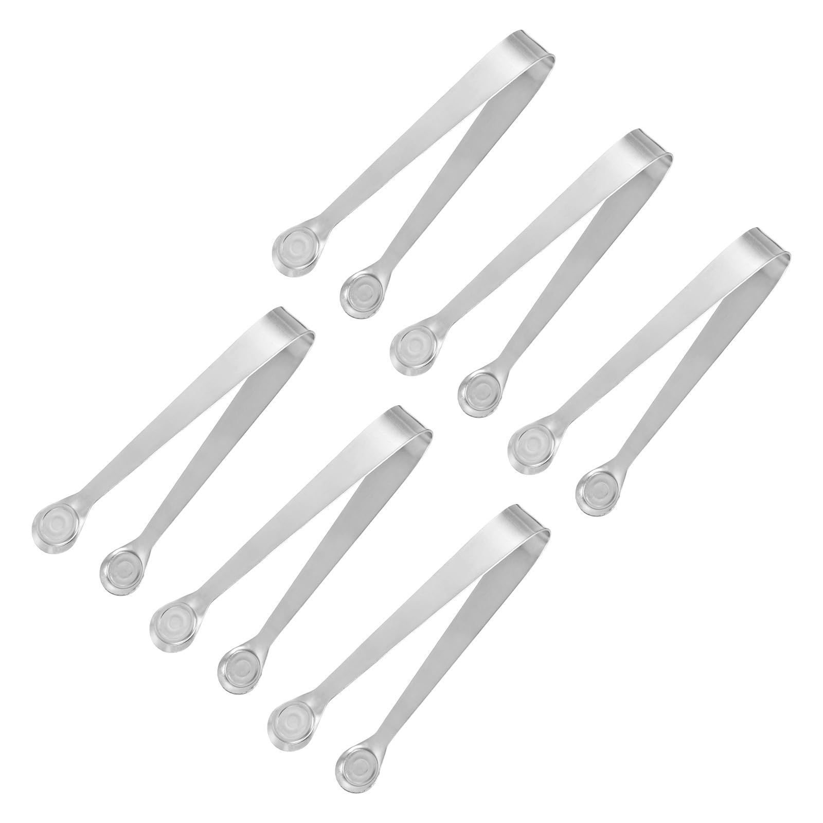 uxcell Serving Tongs, 6pcs 5 Inch - Stainless Steel Ice Tongs, Mini Sugar Tongs for Appetizers, Charcuterie, Dessert, Tea Party, Bar, Cafe (Silver)