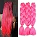 Lisshow Braiding Hair 24inch 100g Synthetic Jumbo Braids Hair Extensions High Temperature Fiber 3Piece/Lot (Hot Pink)