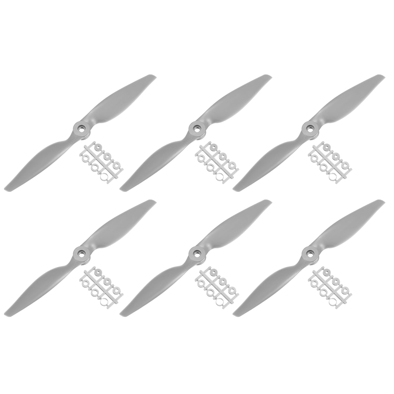 Photo 1 of ***MISSING PIECES AND DAMAGE**MECCANIXITY 6Pcs 10x5 Inch Propeller RC Propellers 2-Vane Blades Props Gray with Adapter Rings for RC Airplane Aircraft Prop Replacement