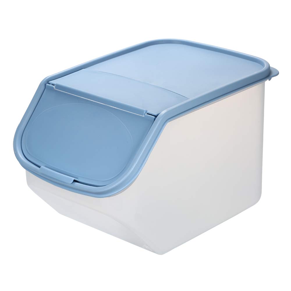 Walmeck- 5L Plastic Food Storage Bin Rice Fruit Vegetables Cornmeal Snacks Container Holder with Fli