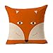 4TH Emotion Orange Abstract Cute Fox Design Home Decor Design Throw Pillow Cover Pillow Case 18 x 18 Inch Cotton Linen for Sofa