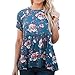 ZXZY Women Boho Short Sleeve Cross Tie Back Floral Print Shirt Tops Blouse Tee