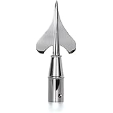 Frunke Small Silver Metal Army Spear for Indoor or Parade Flagpole Finial Topper, Suitable for Decorating 7 FT Flagpole