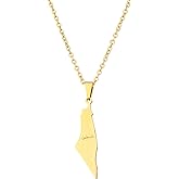 Palestine Necklace Stainless Steel Pendant for Women Men Country Map Jewelry Daily Accessories