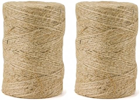 600Feet Jute Rope Durable Twine String for Packing and Art Craft(2pcs x 300feet)