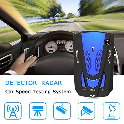 Radar-Detector,Sosanping Laser-Auto-360-Degree-Detection, Voice-Prompt-Speed, Vehicle-Speed-Alarm-System,City/Highway Mode,LED-Display for Cars(FCC)