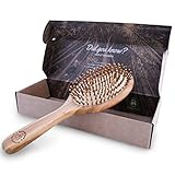 Hair Brush With Natural Bamboo, Best Gentle Detangling Brush for All Hair Types for Men and Women by Marbeian