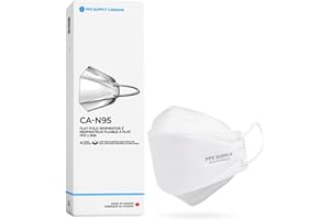 PPE Supply Canada CA‑N95 Respirator (N95 Equivalent) – 4‑Layer Disposable Mask, Made in Canada, Medium Size (10‑Pack)