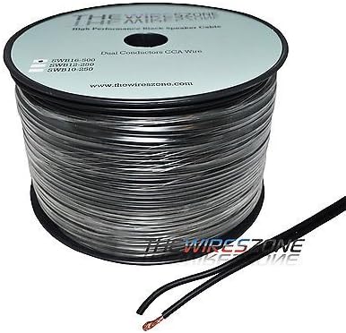 TWZ True 16 Gauge 50' Feet Black PVC Super Flex Speaker Wire for Home/car Audio