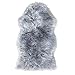 OJIA Deluxe Soft Faux Sheepskin Chair Cover Seat Pad Plain Shaggy Area Rugs for Bedroom Sofa Floor (2ft x 3ft, Grey)