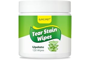GJYC PET Dog Eye Wipes, 120 Pet Tear Stain Wipes for Dogs and Cats, Pet Eye Stain Cleaning Wipes Pads for Dogs and Cats, Keep Your Dog's Eyes Clean and Healthy with Our Canine Eye Stain Remover Pads Wipes