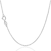 G.Rui&Niao 925 Sterling Silver Chain Necklace for Women, 18K Gold Plated 1.1mm Flat Cable Chain Necklaces - White 16-18 inch