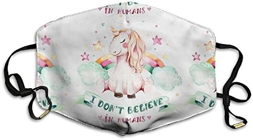 Adult Cute I Don't Believe In Humans Rainbow Unicron Mouth Face Masks For Mens Womens,Novelty Motorcycle Anti Dust Face Mouth Mask-Reusable,Soft With Filter
