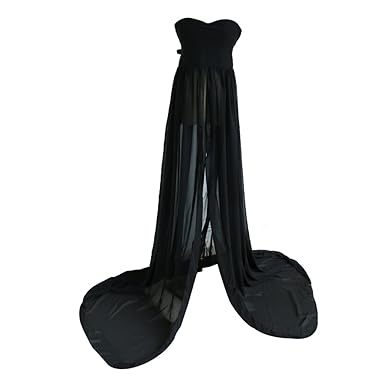 MagiDeal Sexy Schwanger fotoshooting Lange Frauenkleider Mutterschaft Fotografie Kleidung Schwarz Requisiten