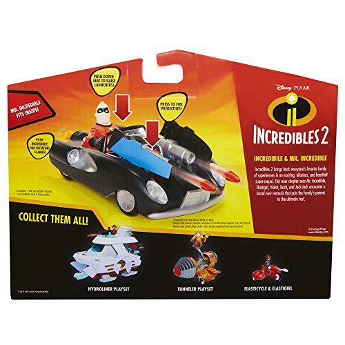 The Incredibles 2 Incredibile Car & Mr. Incredible Action Figure 2-Piece Set, Black Car and Red Mr. Incredible Figure, Medium