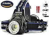 Best Super Bright Wearable Headlight Head-Lamp | Rechargeable Head Torch | Hands Free LED Head Flashlight With Battery | Water and Drop Resistant Zoomable Head Lamp Spotlight Warranty