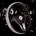 MLOVESIE Leather Steering Wheel Cover with Crystal Bling Bling Rhinestones for Girls,Lady Universal Fit 38cm (Black)