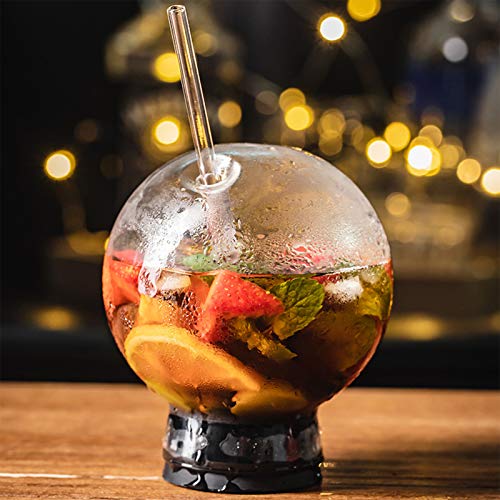 haoyuestory Cocktailgläser, Kreative Kugelförmige Wiederverwendbare Trinkhalm Tasse, Trinkbecher Longdrinkgläser Cocktailgläser Kinder Becher Saftgläser, Perfekt Für Zuhause, Restaurants Und Partys – Bild 3