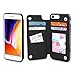 Gear Beast Lychee PU Leather Protective Top View Slim Wallet Case Fits iPhone 8/7 Includes Flip Folio Cover, with Five Card Slots Including Transparent ID Holder