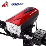 Don Peregrino Led Bike Front Light & Horn, 350 Lumens Brightness Headlight, Ipx 4 Waterproof & 1800 mAh Rechargeable Bicycle Lamp